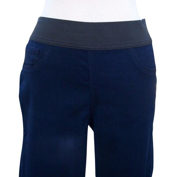 Cache Elastic Waist Stretch Legging Dark Denim Pant Jegging Ankle Zipper $88 NWT - Picture 1 of 8